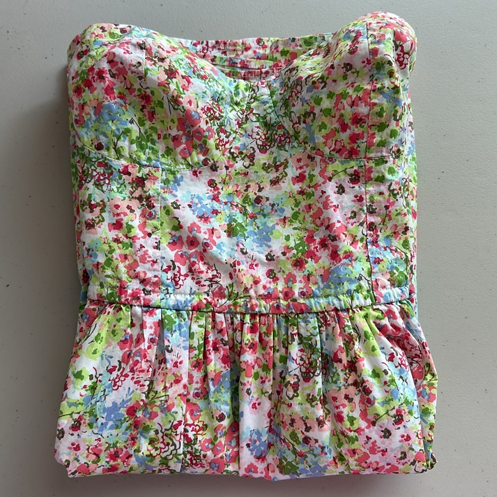 96% Cotton VICTORIA’s SECRET Floral Dress with Pink and Green Accents Sz-8 - Picture 12 of 12